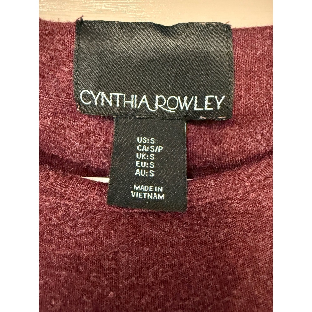 Cynthia Rowley Womens Sleeveless Burgundy Knit Midi Dress Side Slits Size Small - Picture 2 of 8